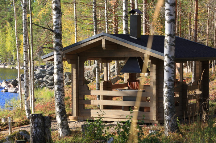 Covered BBQ gazebo